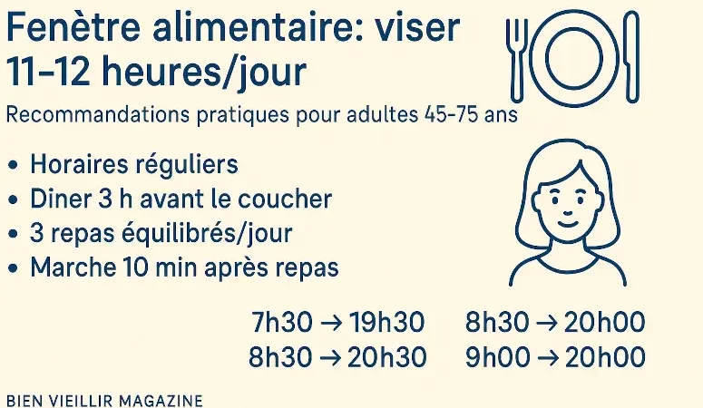 Fenêtre alimentaire idéale 11 12 h par jour